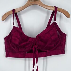 Torrid Maroon Red Strappy Cage Back Longline Bralette